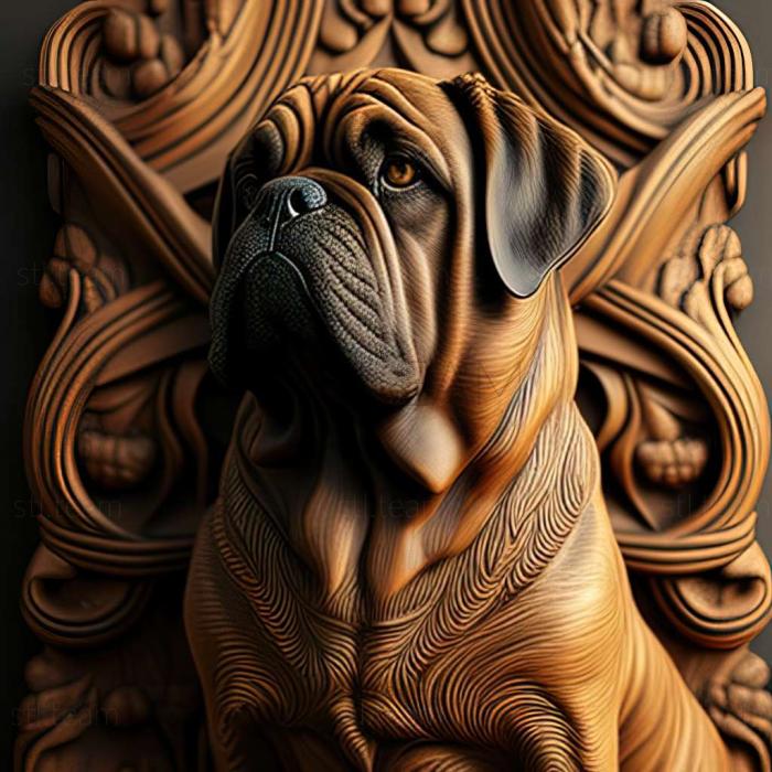 3D model Bullmastiff dog (STL)